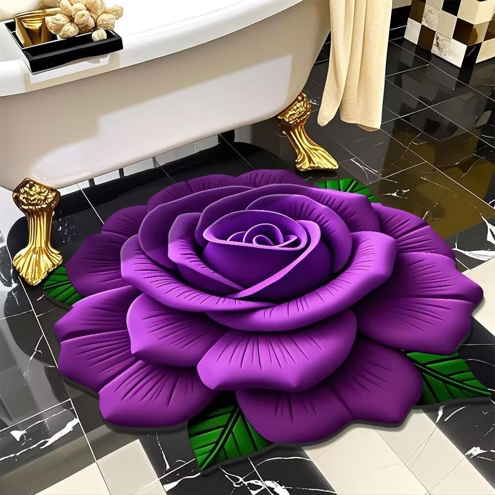 Floral Plush & Diatomaceous Earth Floor Mat