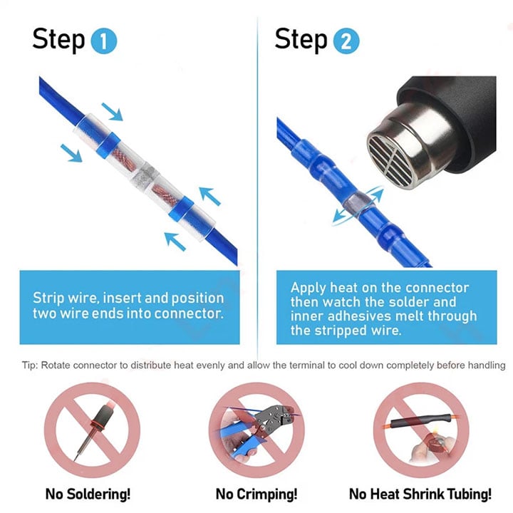 🔌 300PCS Waterproof Solder Wire Connectors – No Crimping, No Soldering, Just Heat 💧